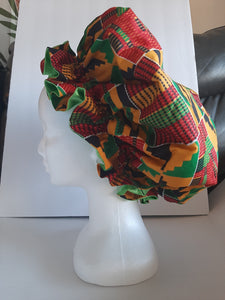 Kente Wax Print Bonnet