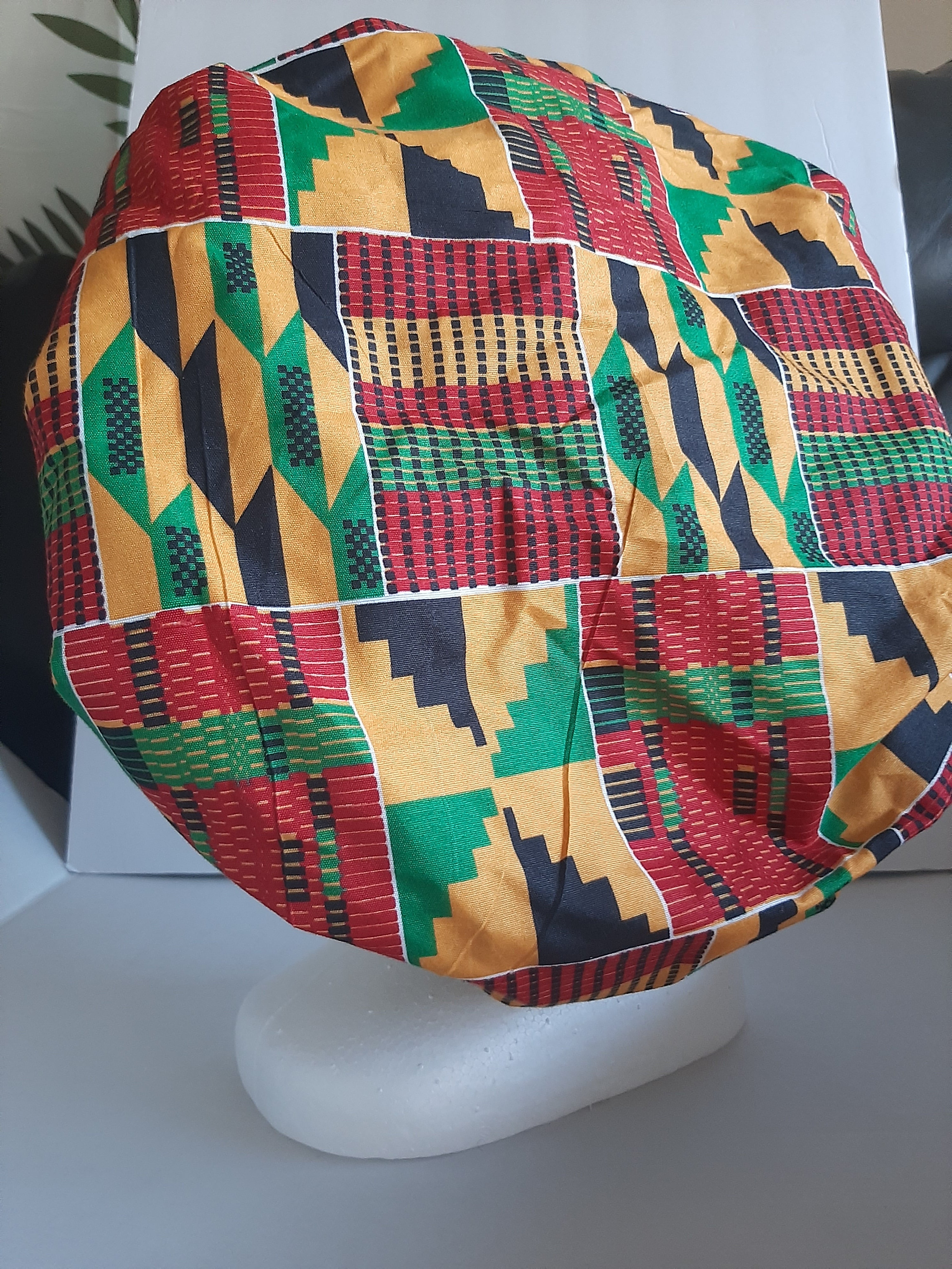 Kente Wax Print Bonnet