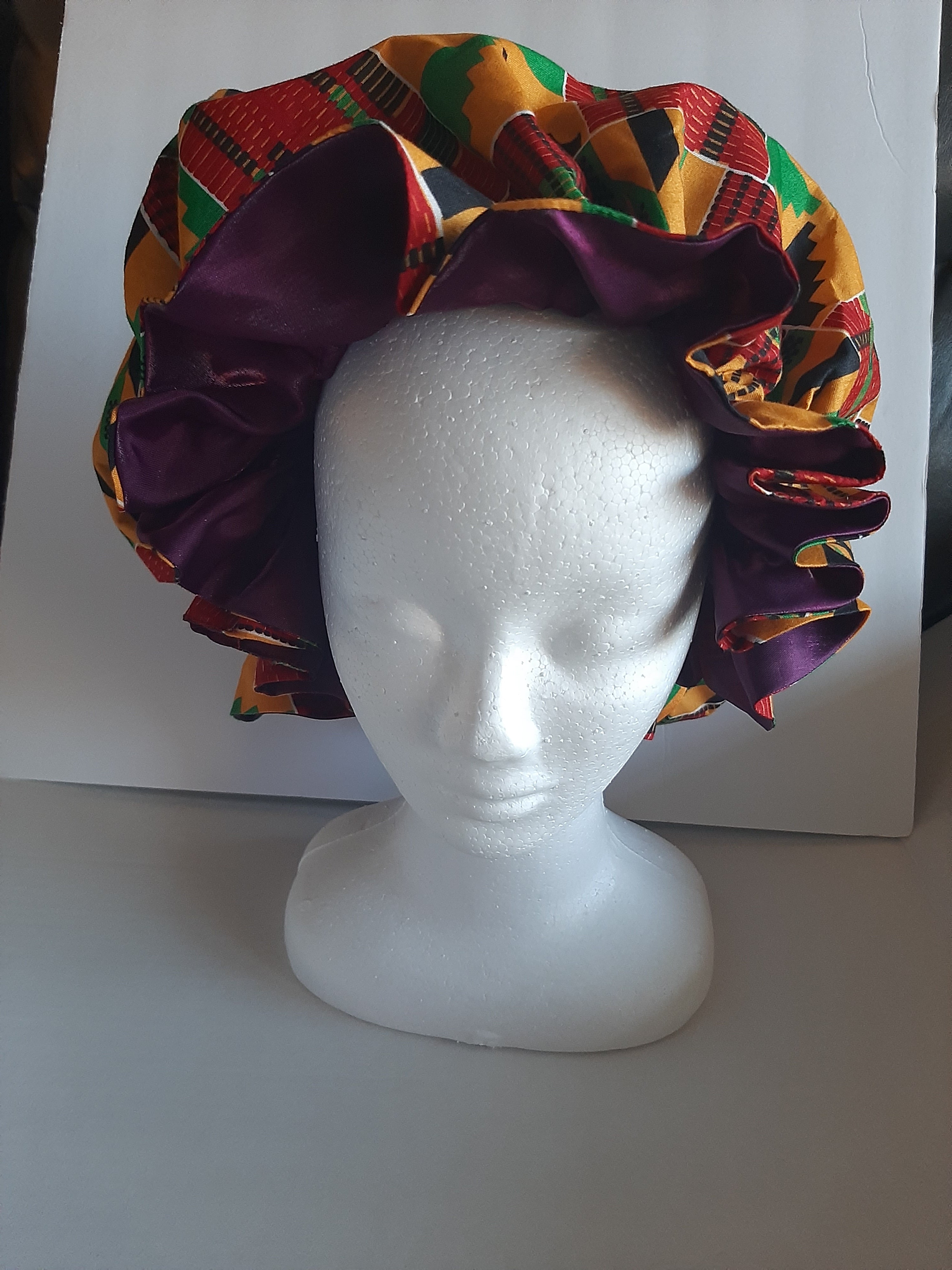 Kente Wax Print Bonnet