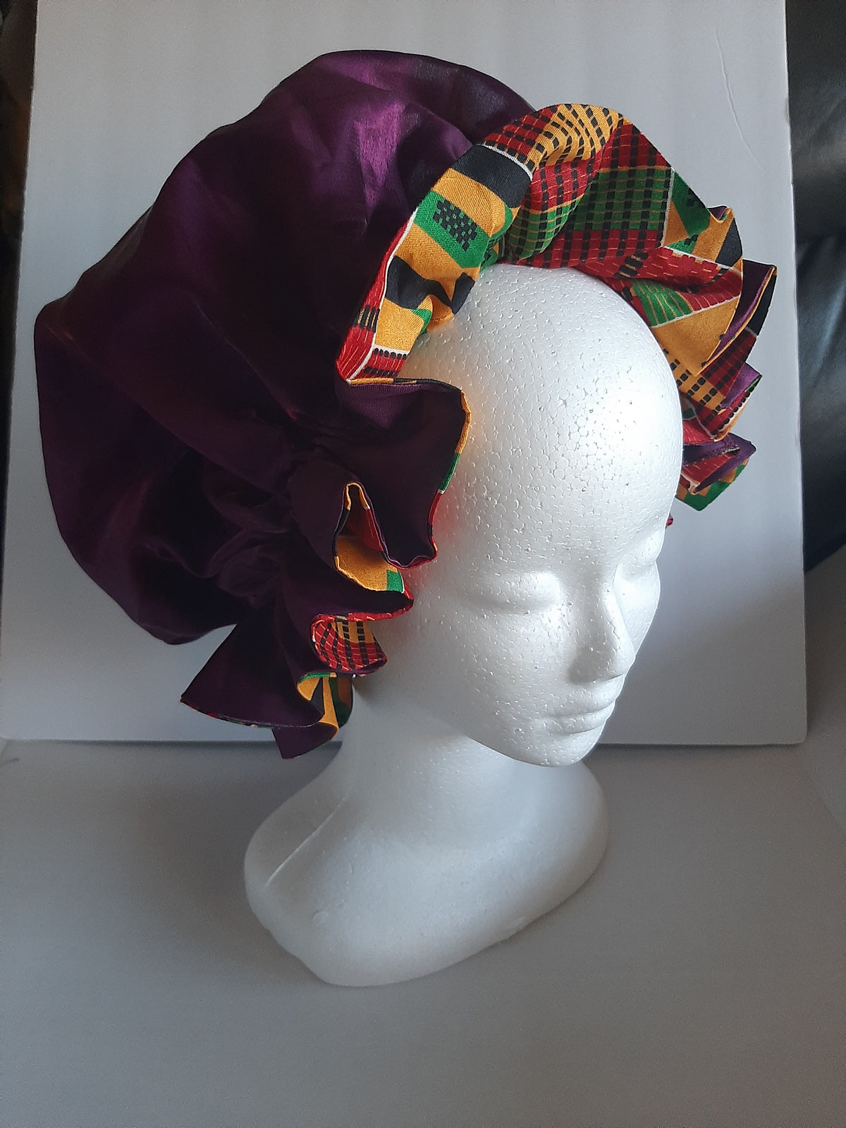 Kente Wax Print Bonnet