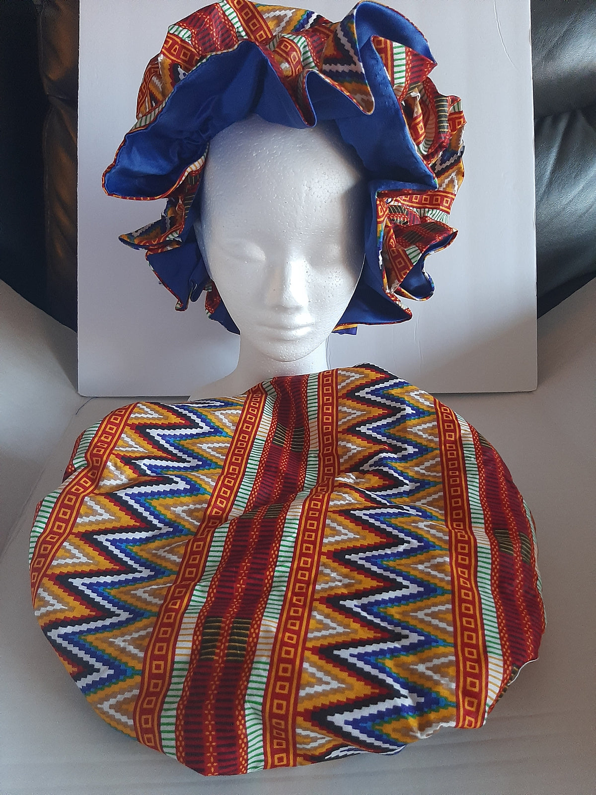 Kente Wax Print Bonnet