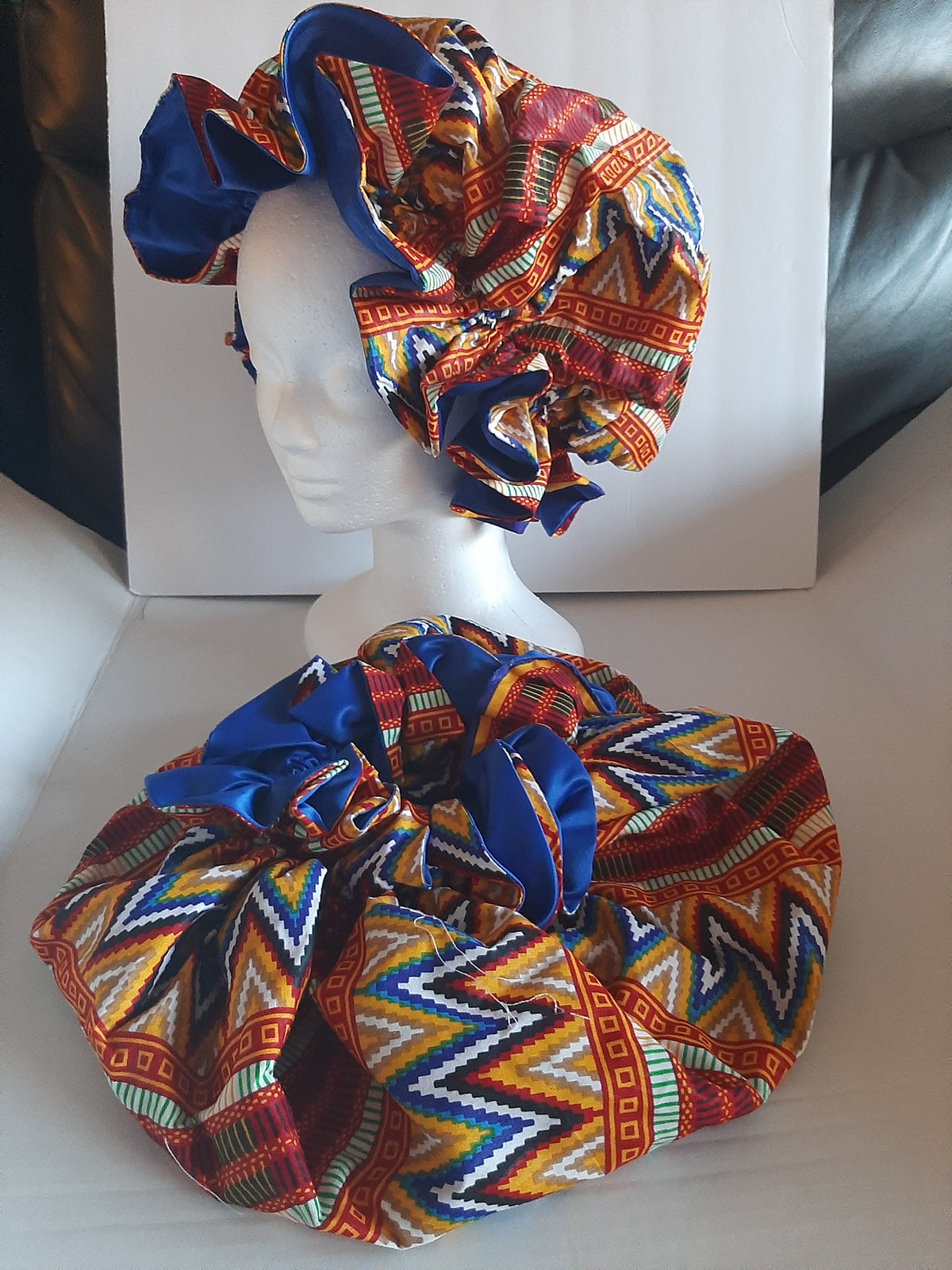 Kente Wax Print Bonnet