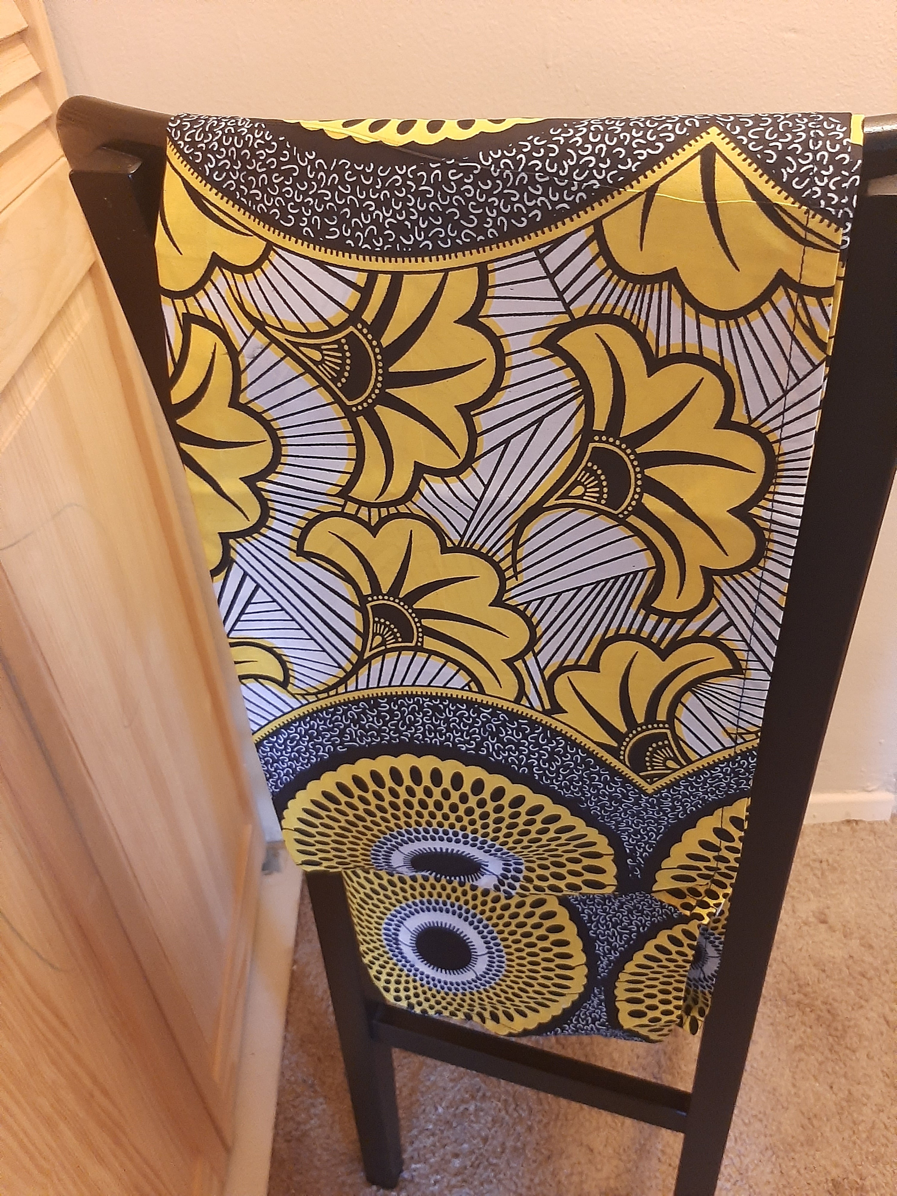 Yellow Flower African Print Scarf/Head tie