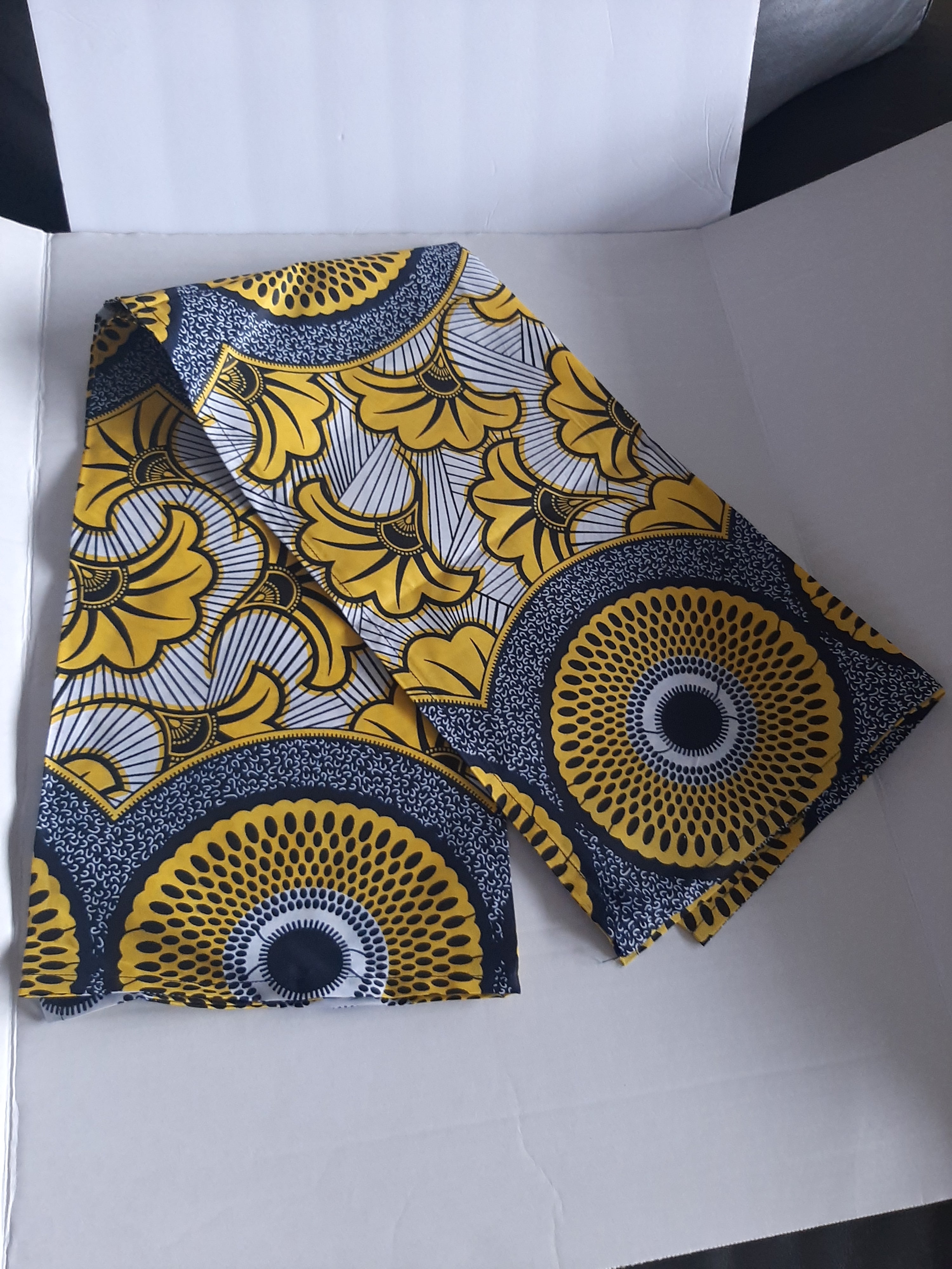 Yellow Flower African Print Scarf/Head tie