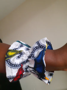 African Prints Ruffled scrunchie/ Ponytail Holders 2 for the price