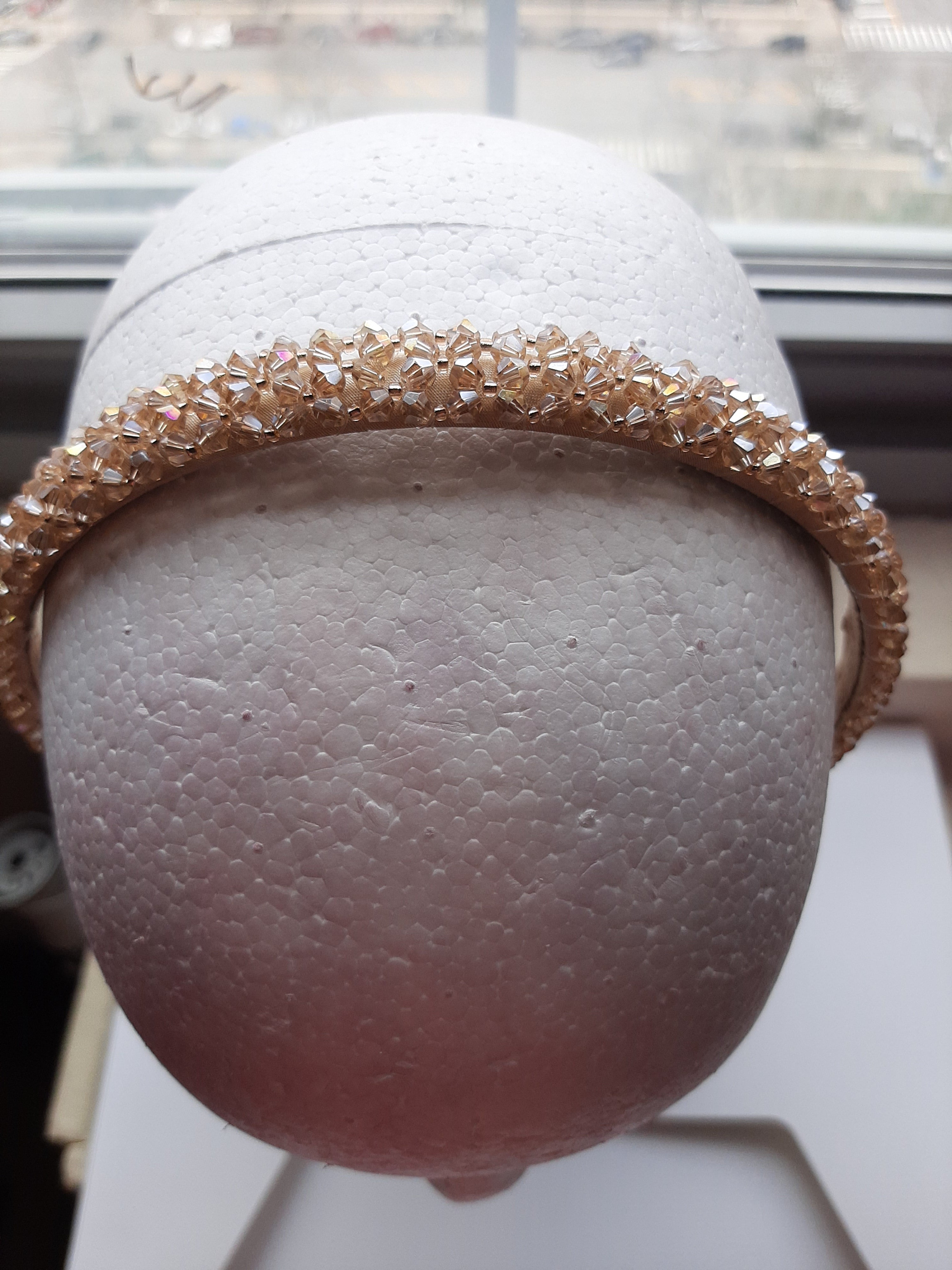 Crystal Beads Thin Hair Band