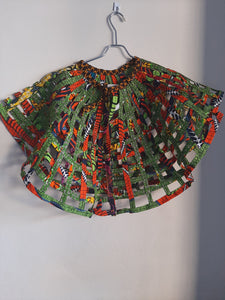 Ankara, African Print Basket Net Cape Shawl