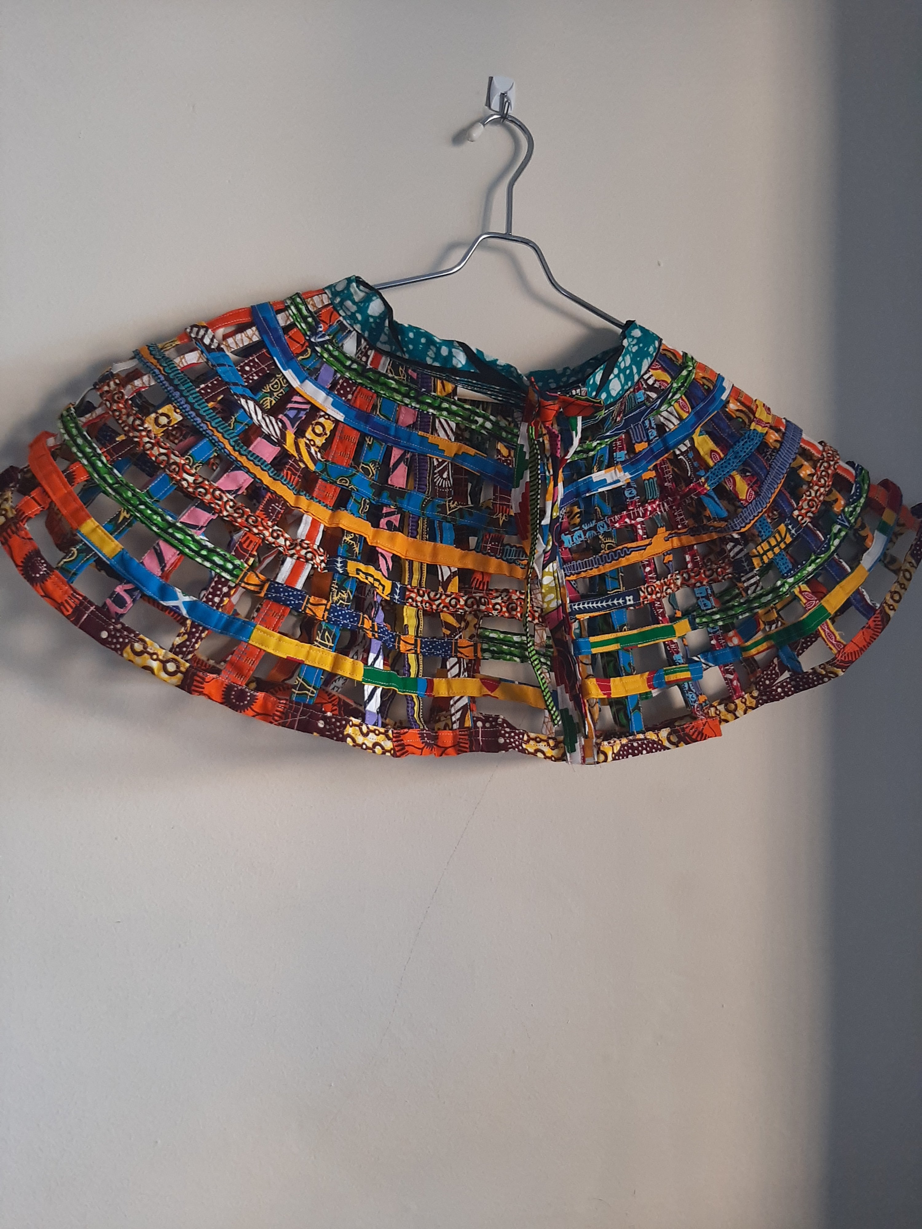 Ankara, African Print Basket Net Cape Shawl