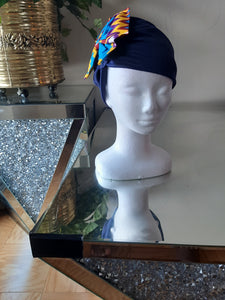 Kente Print Bow Chemo Hats