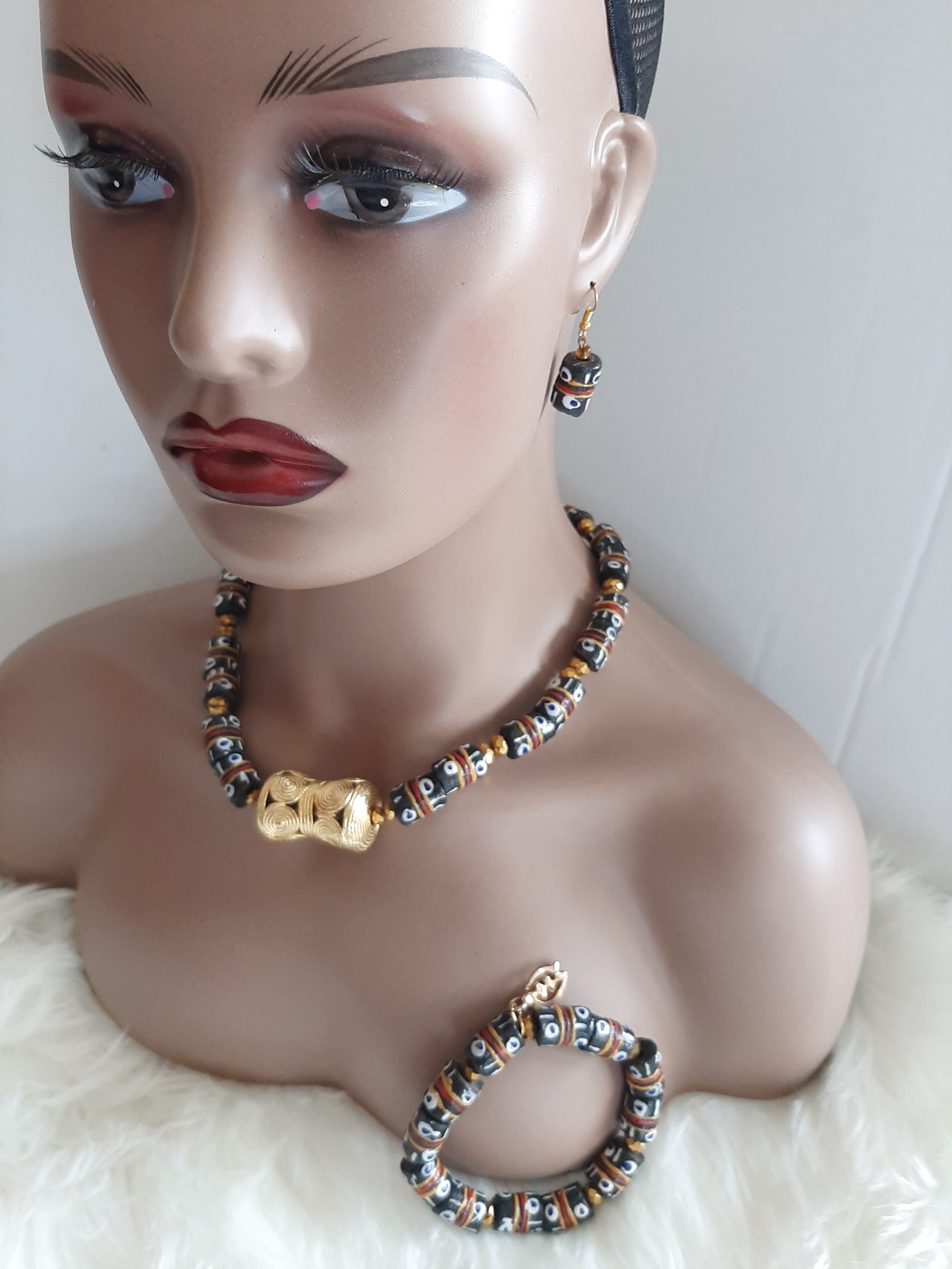 Krobo Ghana Bead Necklace Set