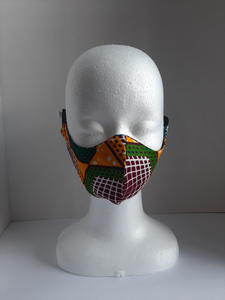 2 African Print/Ankara Adult size Face or Nose Mask