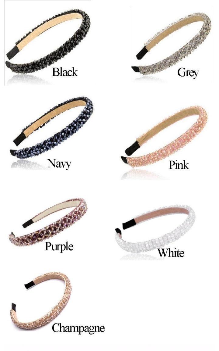 Crystal Beads Thin Hair Band